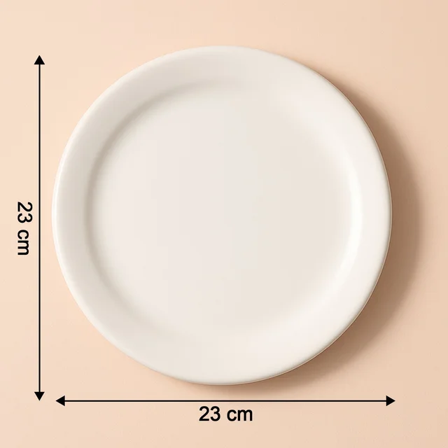 Plastic Round Dinner Plate – 23 cm Durable & Glossy