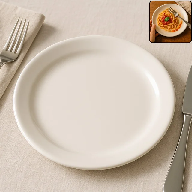 Plastic Round Dinner Plate – 23 cm Durable & Glossy
