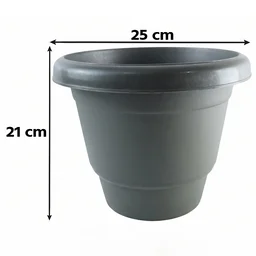 Plastic Round Flower Pot Planter Set, Durable Gardening Pots with Rim (6 Pcs Set)