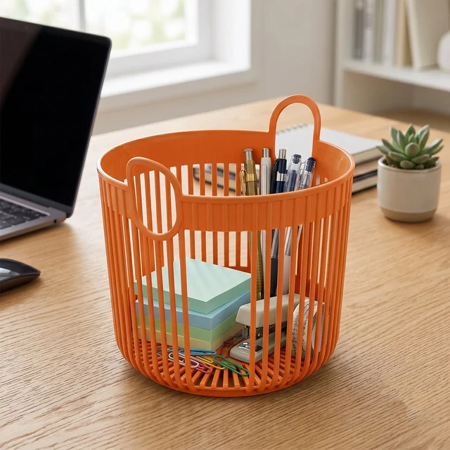 Plastic Round Storage Basket – Durable and Portable Organizer