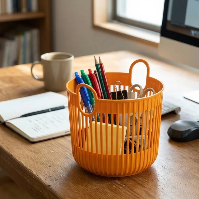 Plastic Round Storage Basket – Durable and Portable Organizer