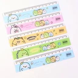Plastic Ruler Set for Kids – Durable Cartoon Design, 5 Pieces
