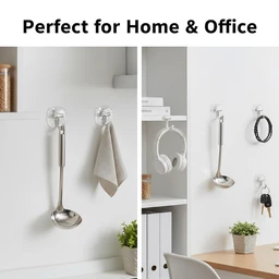 Plastic Self Adhesive Wall Hooks – Heavy Duty 15KG Capacity