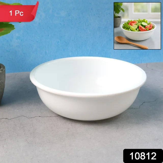 Plastic Serving Bowl 6 Inch – Deep Round White Kitchen Bowl