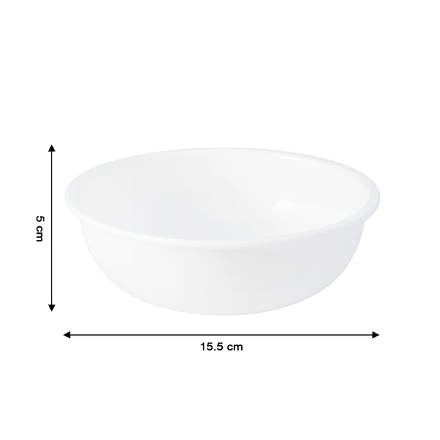 Plastic Serving Bowl 6 Inch – Deep Round White Kitchen Bowl