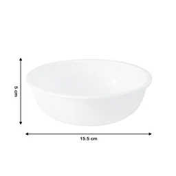 Plastic Serving Bowl 6 Inch – Deep Round White Kitchen Bowl