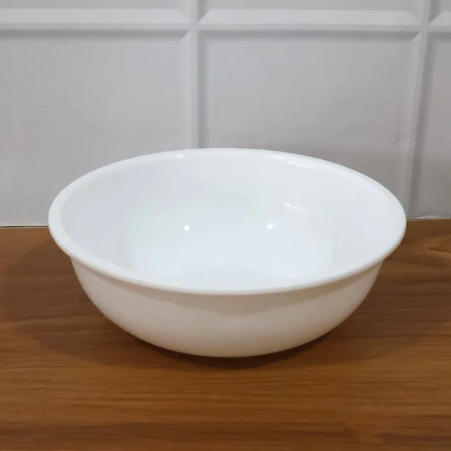 Plastic Serving Bowl 6 Inch – Deep Round White Kitchen Bowl