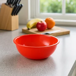 Plastic Serving Bowl 6 Inch – Durable Red Round Deep Bowl