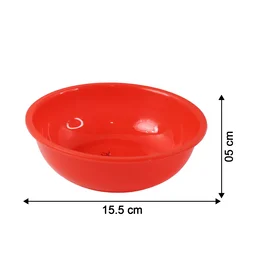 Plastic Serving Bowl 6 Inch – Durable Red Round Deep Bowl