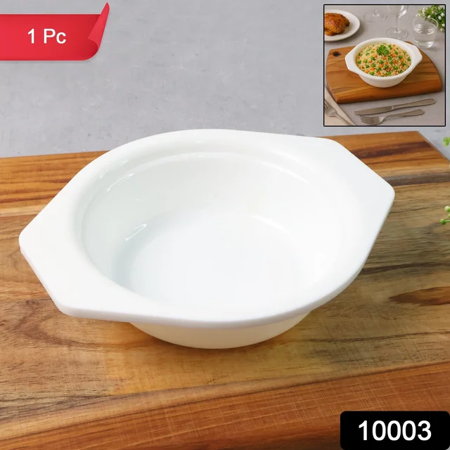 Plastic Serving Bowl with Easy-Grip Side Tabs – Durable & Lightweight