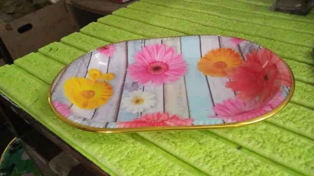 Plastic Serving Tray – Floral Design & BPA-Free | Indo Glow