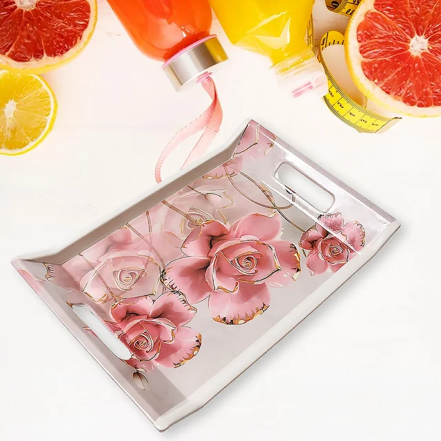 Plastic Serving Tray Set – 3 Pc Rectangular Printed | Styleva
