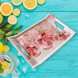 Plastic Serving Tray Set – 3 Pc Rectangular Printed | Styleva