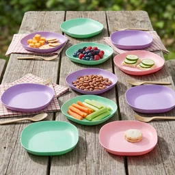 Plastic Snack Serving Tray Plates Set – Space-saving & Durable