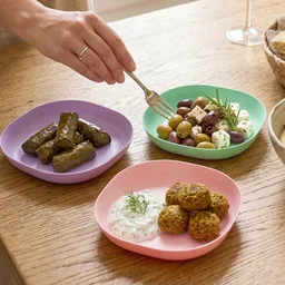 Plastic Snack Serving Tray Plates Set – Space-saving & Durable