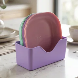 Plastic Snack Serving Tray Plates Set – Space-saving & Durable