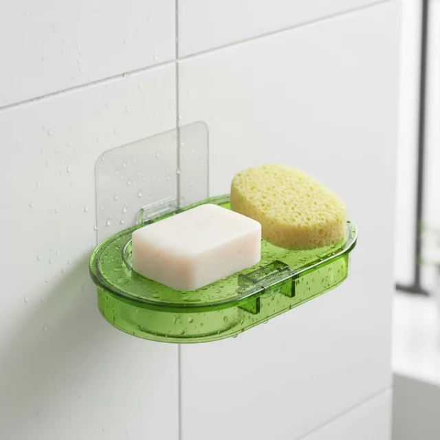 Plastic Soap Dish – Wall Mounted Self-Adhesive | VelvetBubbles