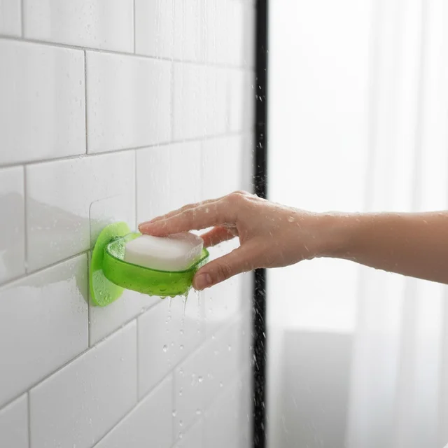 Plastic Soap Dish – Wall Mounted Self-Adhesive | VelvetBubbles