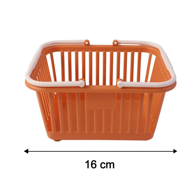 Plastic Storage Basket with Foldable Handles – Compact & Durable Organiser