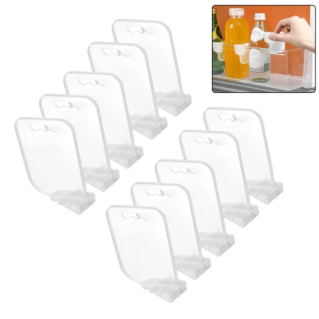Plastic Storage Baskets – 10 Pcs Adjustable Refrigerator Organizer