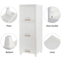 Plastic Storage Cabinet – 3-Layer Foldable Organizer | Organivo