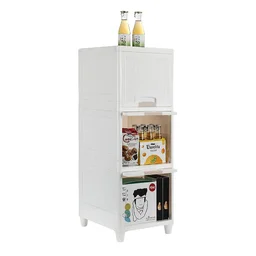 Plastic Storage Cabinet – 3-Layer Foldable Organizer | Organivo