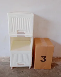 Plastic Storage Cabinet – 3-Layer Foldable Organizer | Organivo