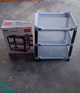 Plastic Storage Rack – 3-Tier Durable Multi-Use Organizer