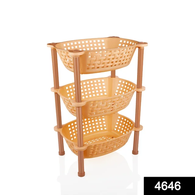Plastic Storage Rack – 3-Tier Multipurpose Organizer | Organivo