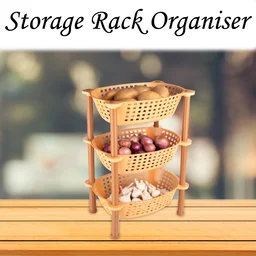 Plastic Storage Rack – 3-Tier Multipurpose Organizer | Organivo