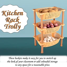 Plastic Storage Rack – 3-Tier Multipurpose Organizer | Organivo