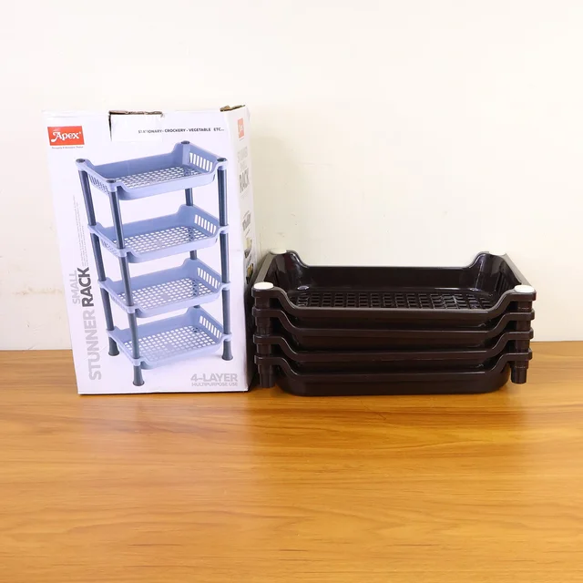 Plastic Storage Rack – 4-Layer Multi-Purpose Organizer