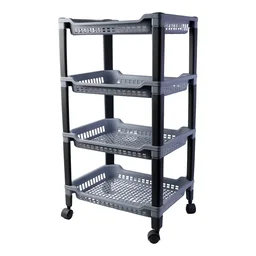 Plastic Storage Rack – 4-Layer Ventilated Multipurpose Organizer