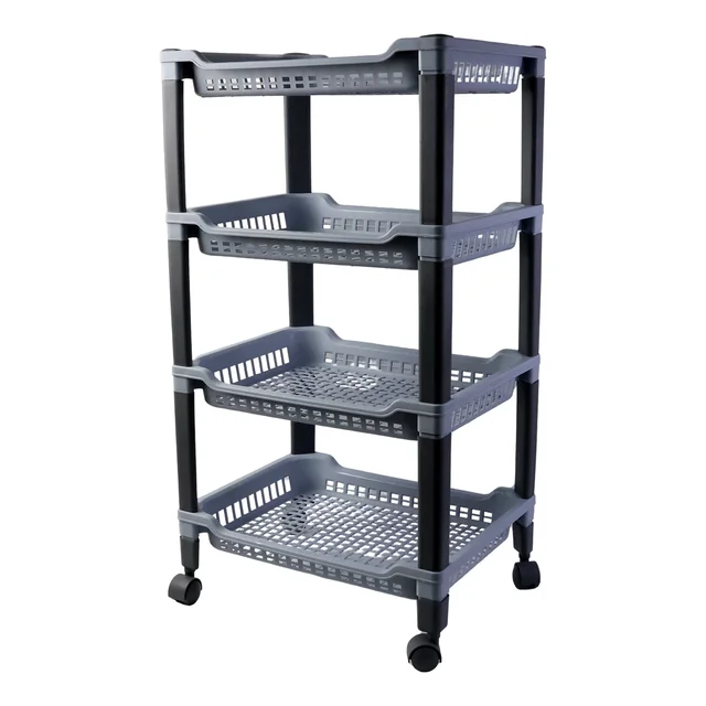 Plastic Storage Rack – 4-Layer Ventilated Multipurpose Organizer