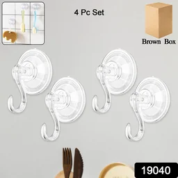 Plastic Suction Cup Hooks – Strong Hold & Reusable 4-Pc Set