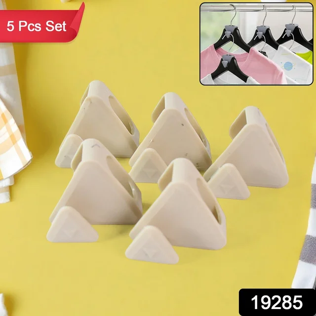 Plastic Triangle Hanger Connector Hooks – Space-Saving Wardrobe Organizer 5 Pcs