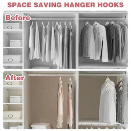 Plastic Triangle Hanger Connector Hooks – Space-Saving Wardrobe Organizer 5 Pcs