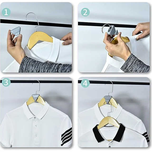 Plastic Triangle Hanger Connector Hooks – Space-Saving Wardrobe Organizer 5 Pcs