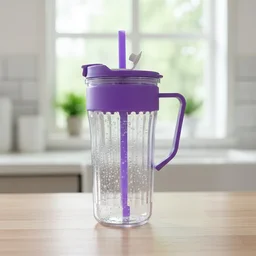 Plastic Tumbler for Kids – Spill-Free 500ml with Straw & Handle