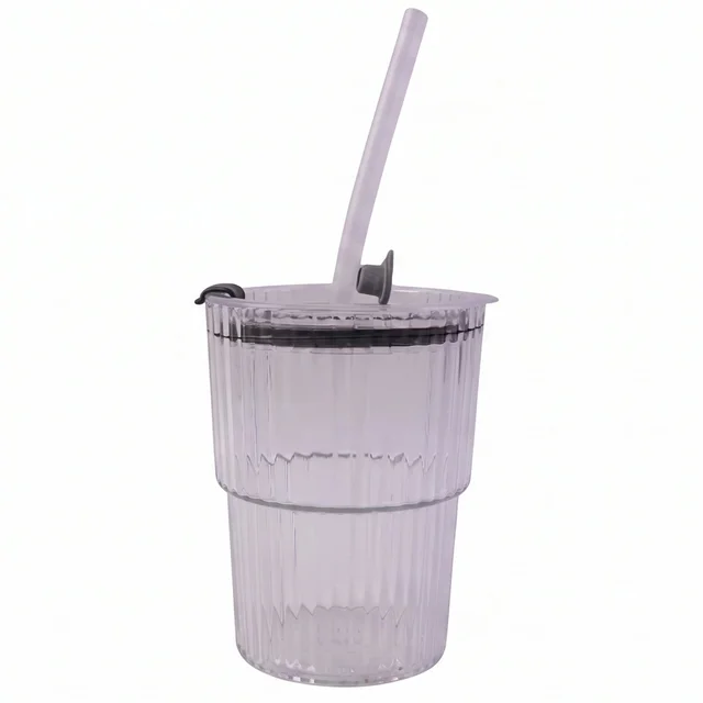 Plastic Tumbler with Lid – 450ml Reusable, Clear & Leak-Proof