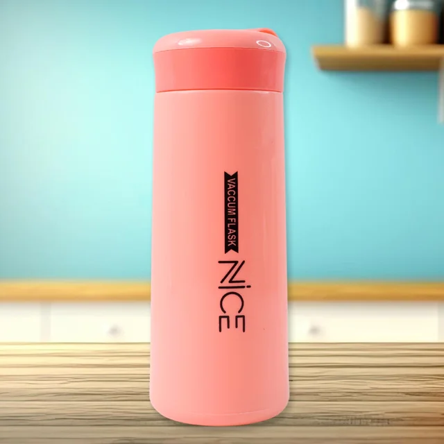 Plastic Water Bottle – Leak-Proof Pink 400ML Bottle with Strap