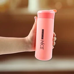 Plastic Water Bottle – Leak-Proof Pink 400ML Bottle with Strap