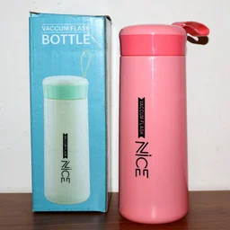 Plastic Water Bottle – Leak-Proof Pink 400ML Bottle with Strap