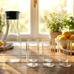 Plastic Water Jug and Glass Set – Durable, Lightweight Drinkware