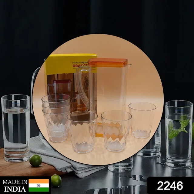 Plastic Water Jug Set 2L with 6 Glasses – BPA-Free | hydrozilla