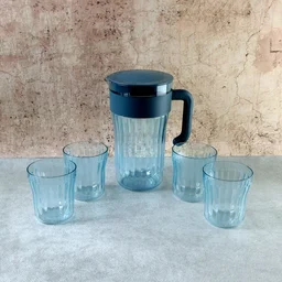 Plastic Water Jug with 4 Glasses Set – Perfect for Home Use