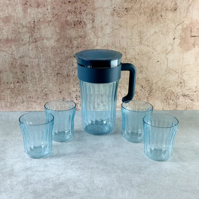 Plastic Water Jug with 4 Glasses Set – Perfect for Home Use