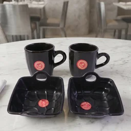 Play Station Ceramic Mug and plastic Bowl Set – 4-Piece | JubileeJoy
