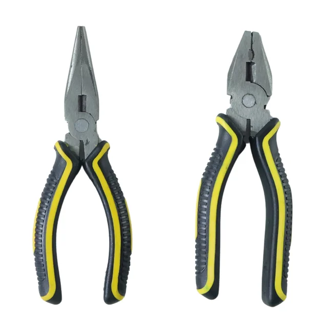 Pliers Set – 2 Pc Combination & Long Nose with Anti-Slip Grip