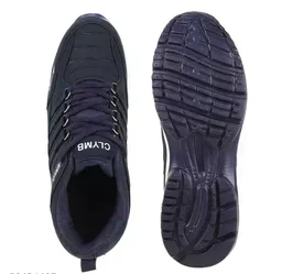 Navy Blue Solid Running Shoes For Men Mo - IND-6